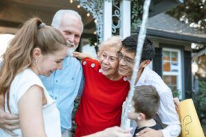 Family support systems in a group hug
