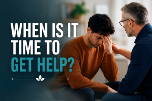 When is it time to get help – man receiving emotional support during therapy session